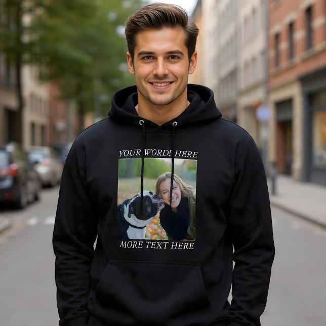 Moletom Photo Upload Hoodie with Custom Text (Criador carregado)