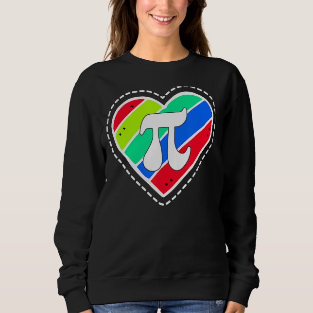 Moletom Pi Day Rainbow Heart Professora De Matemática (Frente)