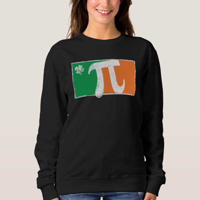 Moletom Pi Rish St Patrick's Day Irish Flag C Distressed (Frente)