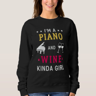 Moletom Pianista e Musicista de Vinho Mulher que Toca Pian