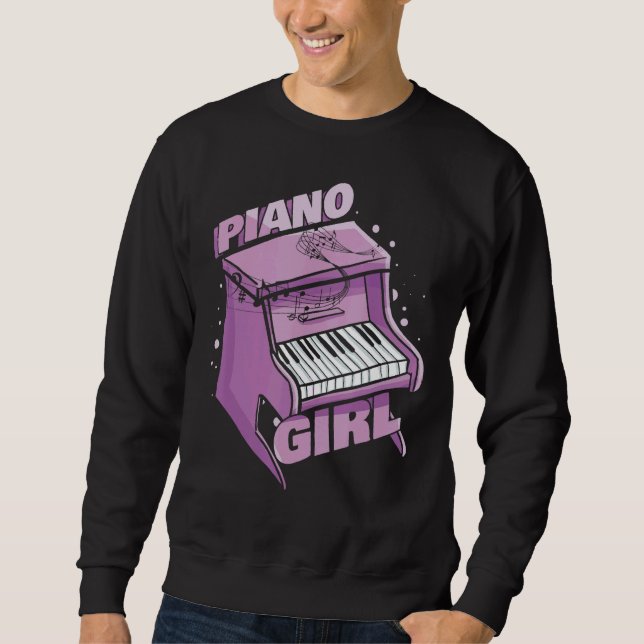 Moletom Pianista Musical Piano Keyboard Piano Girl (Frente)