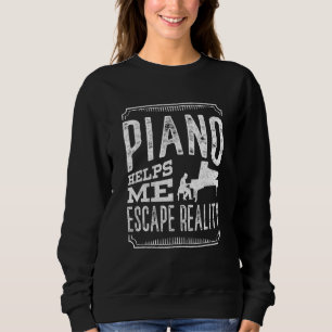 Moletom Piano Piano Player Keyboard Piano Ajuda-Me A Escap