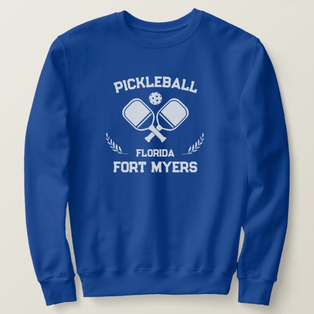 Moletom Pickleball Paddle Ball Fort Myers Florida Personal (Frente do Design)