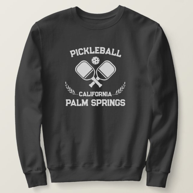 Moletom Pickleball Palm Primaveras Califórnia EUA Personal (Frente do Design)