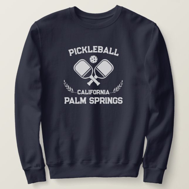 Moletom Pickleball Palm Primaveras Califórnia EUA Personal (Frente do Design)