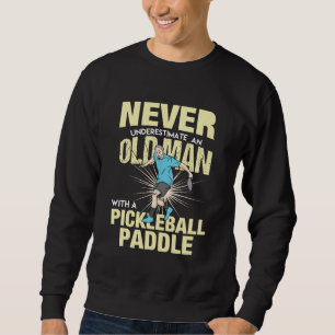 Moletom Pickleball - Velho Com Uma Raquete de Pickleball