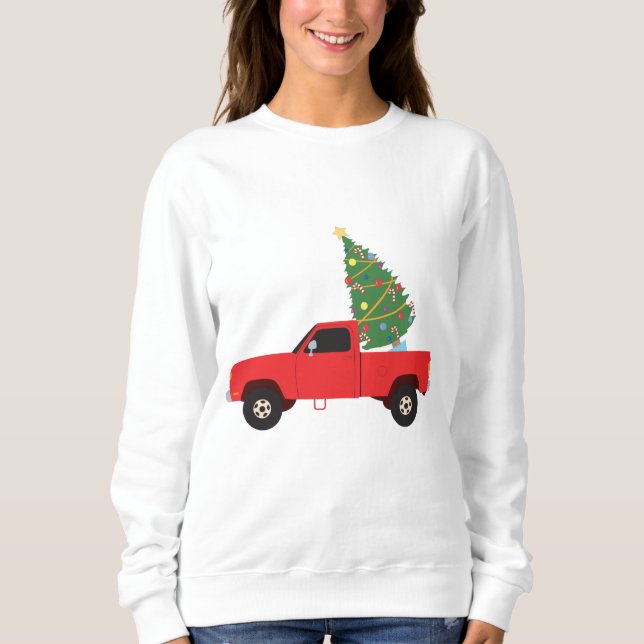 Moletom Pickup Truck Árvore de Natal (Frente)