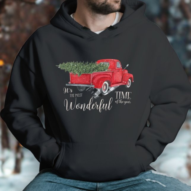 Moletom Pickup Vermelho Tartan Árvore de Natal Bonita (Criador carregado)
