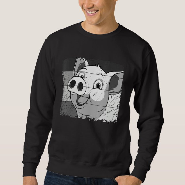 Moletom Pig Face, Animal Lover For Men Women, Farming Farm (Frente)
