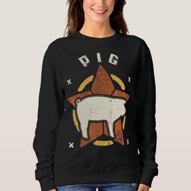Moletom Pig Vintage Retro Classic Animal (Frente)