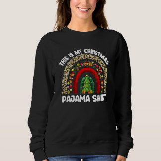 Moletom Pijama de Natal Leopardo Arco-íris Pijamas de Nata