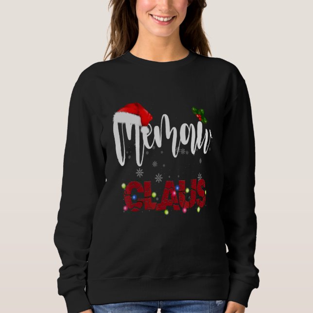 Moletom Pijamas de Natal da Família Combinando Memaw Claus (Frente)