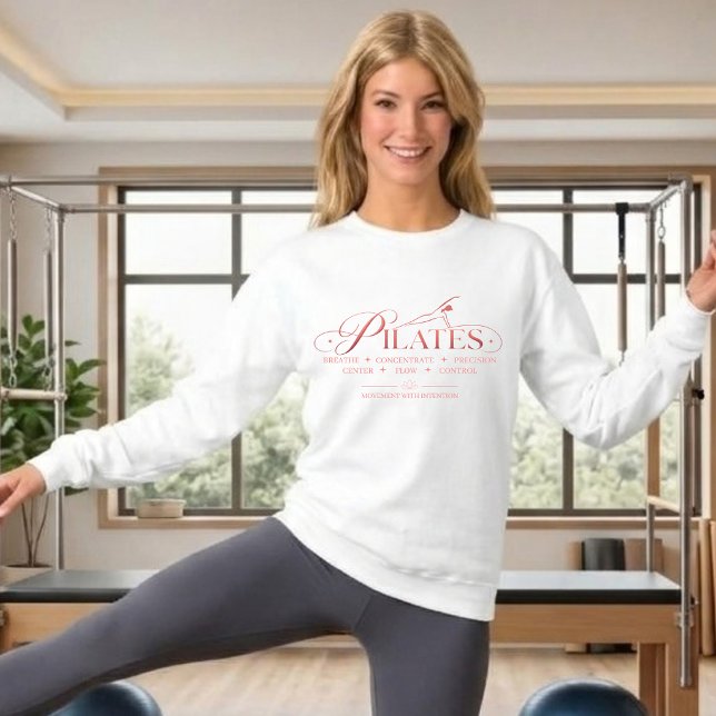 Moletom Pilates de Luxo Os Princípios Básicos Rosa (Luxury Pilates The Core Principles Sweatshirt Rose)
