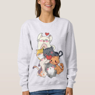 Moletom Pilha de Gato Fofo de Amor – Gatinhos Adoráveis Ab