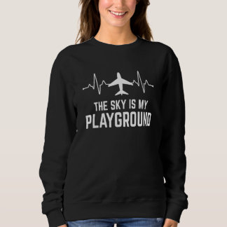 Moletom Pilot Airplane Plane Aviation The Sky is My Playgr