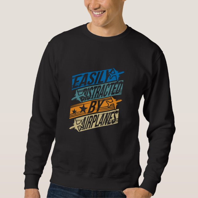 Moletom Pilot Aviator Funny - Distraído por aviões (Frente)