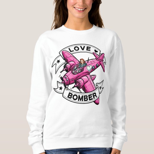 Moletom Piloto Love Bomber Rosa (Frente)