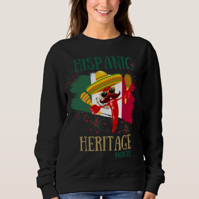Moletom Pimenta mexicana engraçada, mês do patrimônio hisp (Frente)