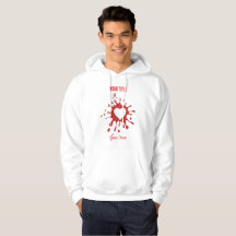 Pincelada de tinta vermelha com um coração branco