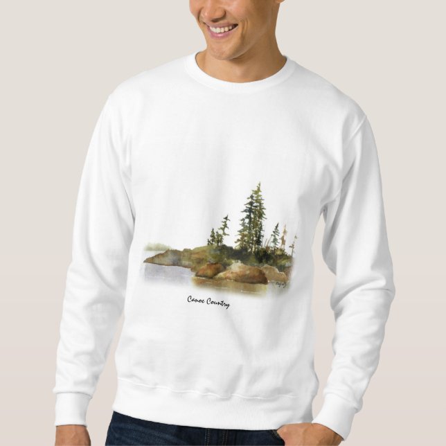 Moletom Pine Tree Landscape Sweatshirt Canoé Country (Frente)