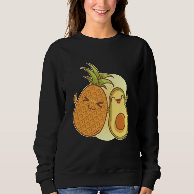 Moletom Pineapple Avocado Vegetables Fruits Tropical Vegan (Frente)