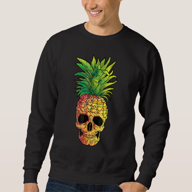 Moletom Pineapple Skull Aloha praia Gótico Havaiano (Frente)