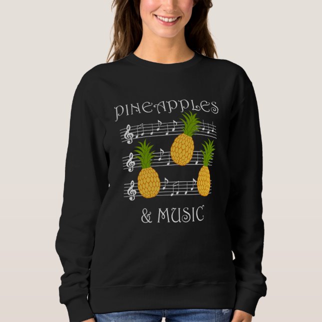 Moletom Pineapples and Music Clef Musician Teacher Fruits (Frente)