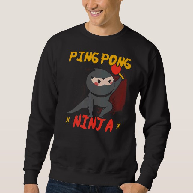 Moletom Ping Pong Ninja Mesa Player Paddle Esporte (Frente)