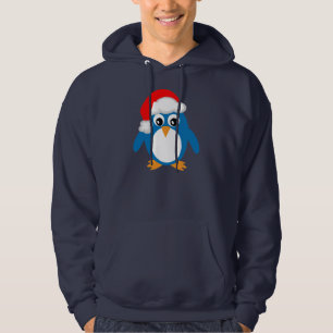 Moletom Pinguim bonito com o chapéu do papai noel do Nata