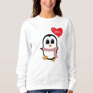 Moletom Pinguim Bonito Possui Forma Cardíaca Camisola de B