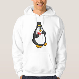 Moletom Pinguim com chapéu no Poker com cartões Poker