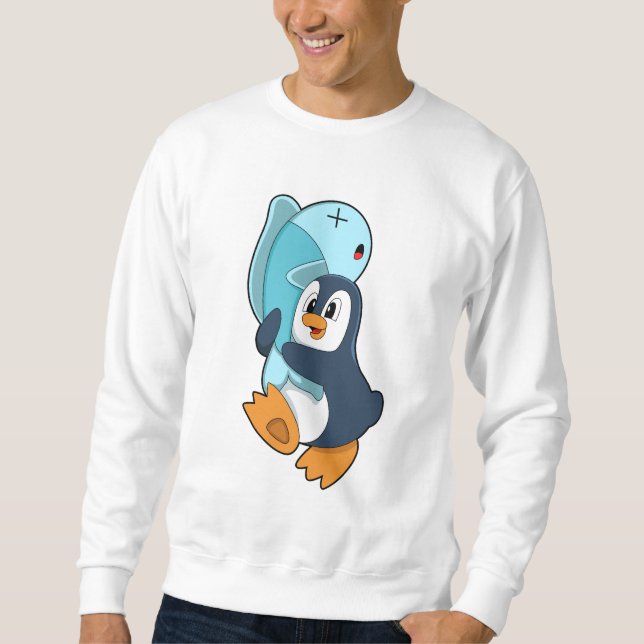 Moletom Pinguim com Peixe (Frente)