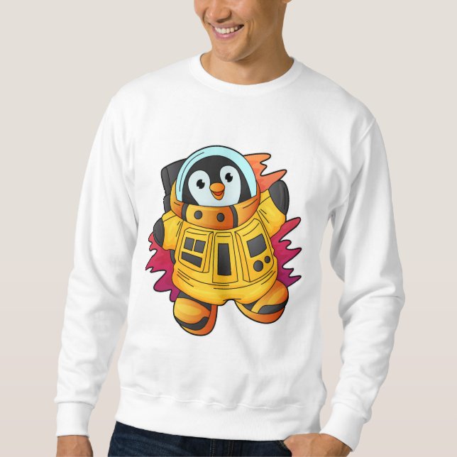 Moletom Pinguim como astronauta em trajes (Frente)