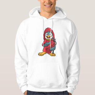 Moletom Pinguim como Bombeiro com Extinguista