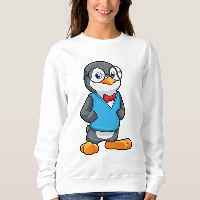 Moletom Pinguim como Nerd de óculos (Frente)