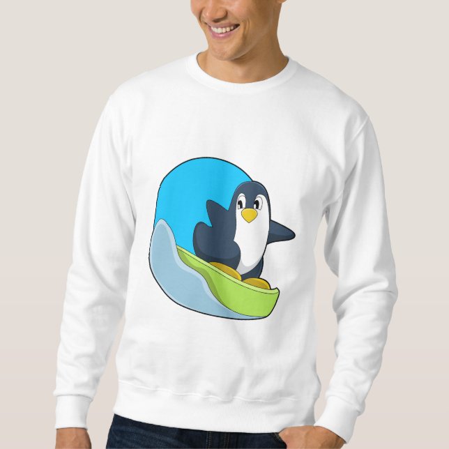 Moletom Pinguim como Snowboarder com Sonowboard.PNG (Frente)