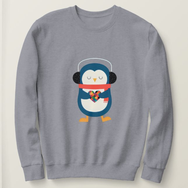 Moletom Pinguim Cozy Heart (Frente do Design)