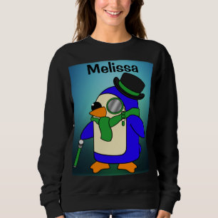 Moletom Pinguim de desenho animado bonito verde-claro