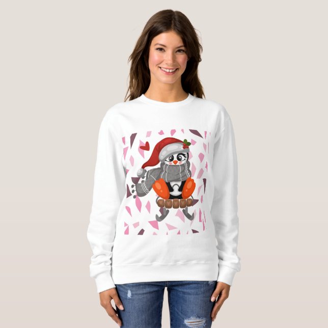 Moletom Pinguim de Natal bonito (Frente Completa)
