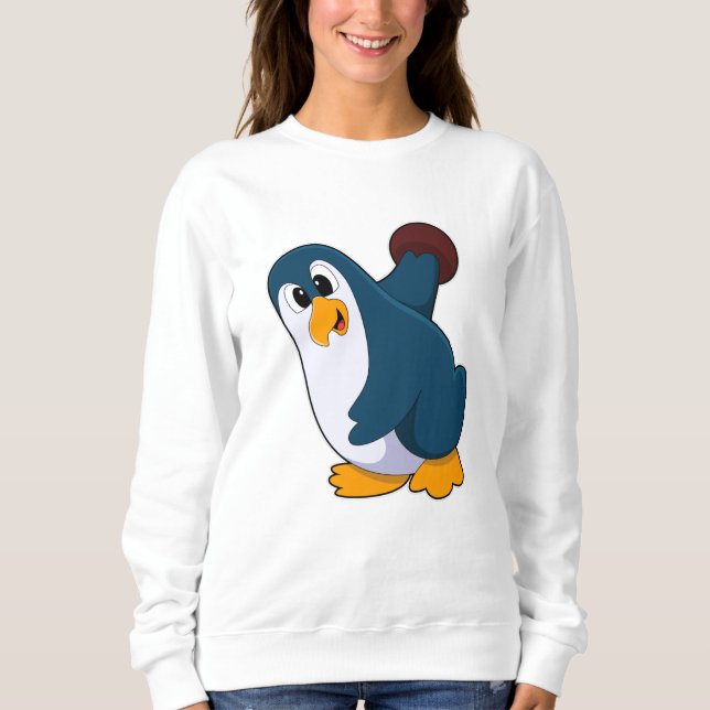 Moletom Pinguim em Boliches com Bola de boliche (Frente)