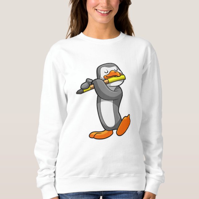 Moletom Pinguim em Música com Flute (Frente)