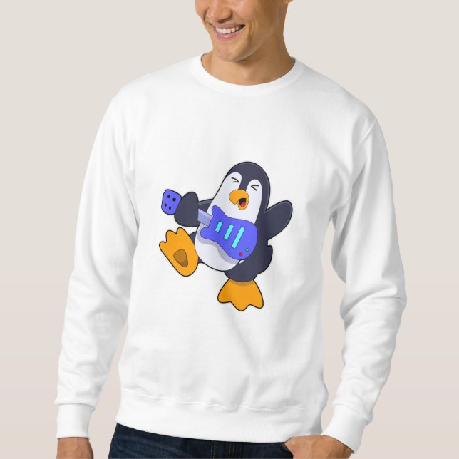 Moletom Pinguim na Música com Violão (Frente)