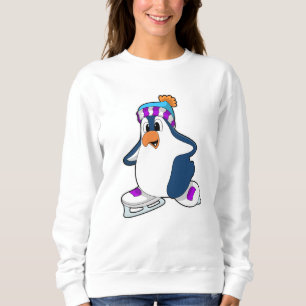 Moletom Pinguim no patinação no gelo com patins de gelo