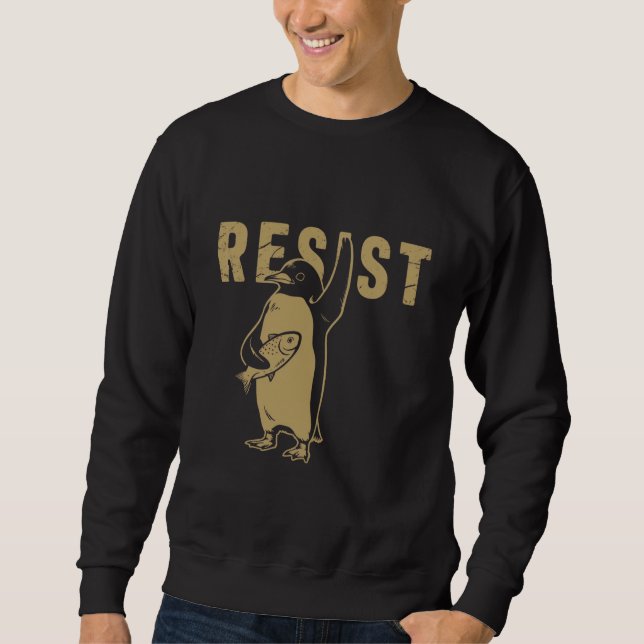 Moletom Pinguim Resiste Pinguins Protestam Contra Tarifas (Frente)