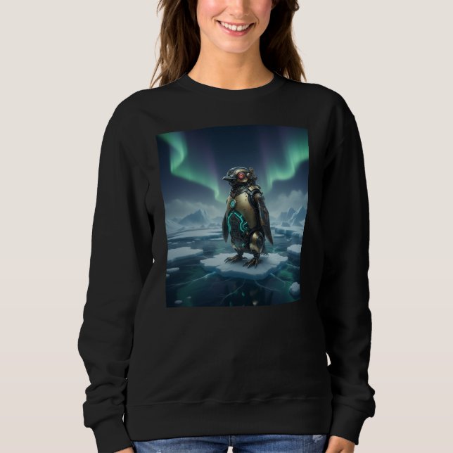 Moletom Pinguim Robô na Neve Antártica (Frente)