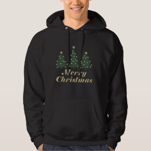 Moletom pinheiro de natal com ornamentação de ouro