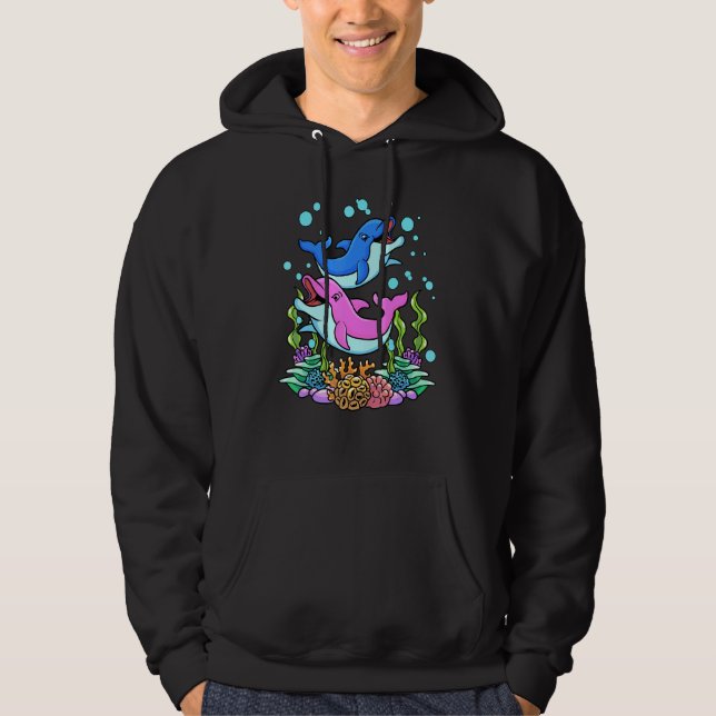 Moletom Pink Blue Baby Dolphins Beach Summer Vaces (Frente)