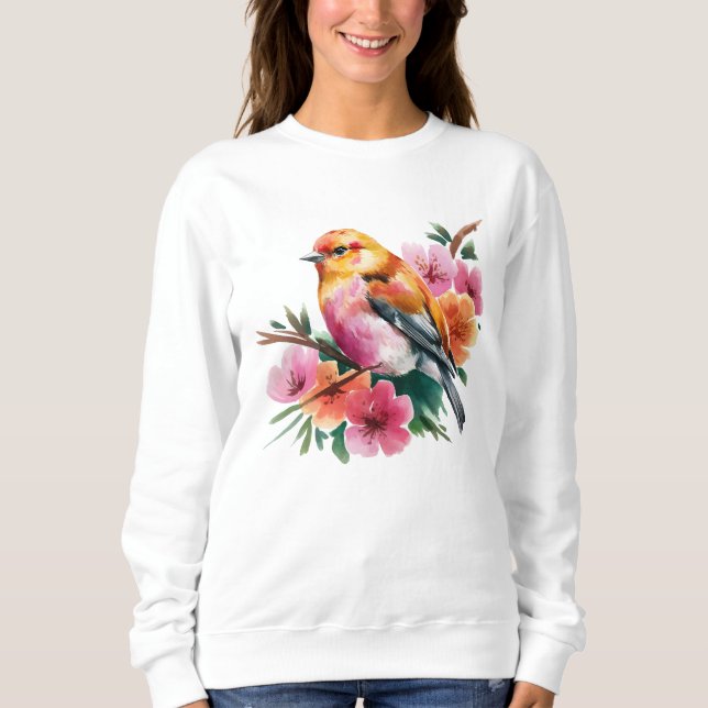 Moletom Pink Flower Bird (Frente)