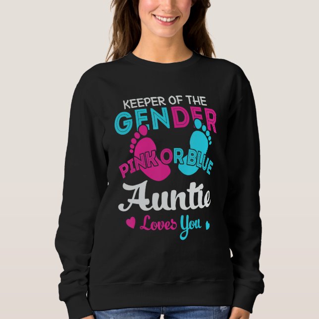 Moletom Pink Or Blue Auntie Loves You Gender Reveal 1 (Frente)