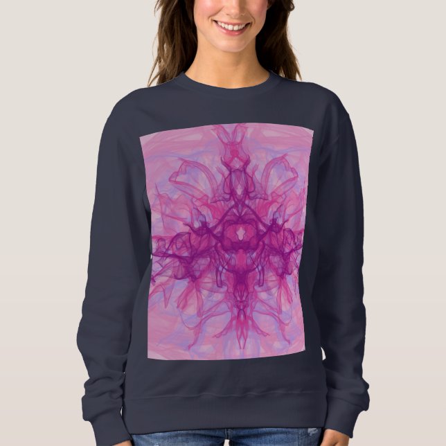 Moletom PINK SMOKE - Arte Fractal Moderna e abstrato - (Frente)